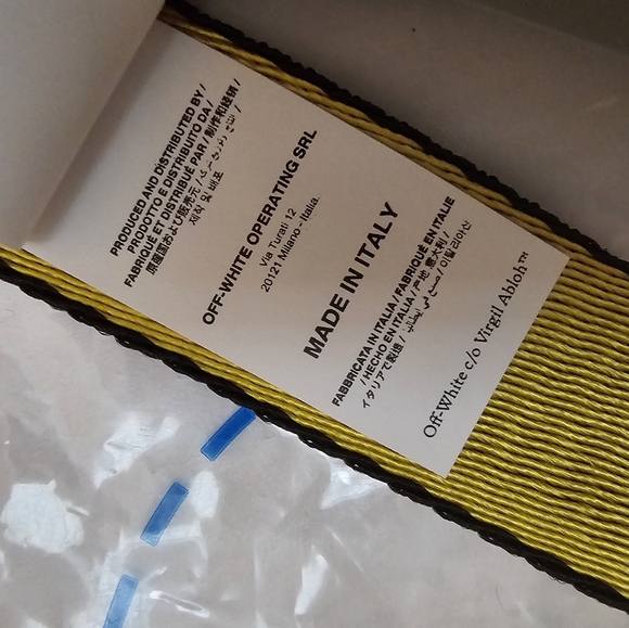 #1 OFF-WHITE Mini Industrial Belt AUTHENTIC 💛🖤💛 - Picture 9 of 10